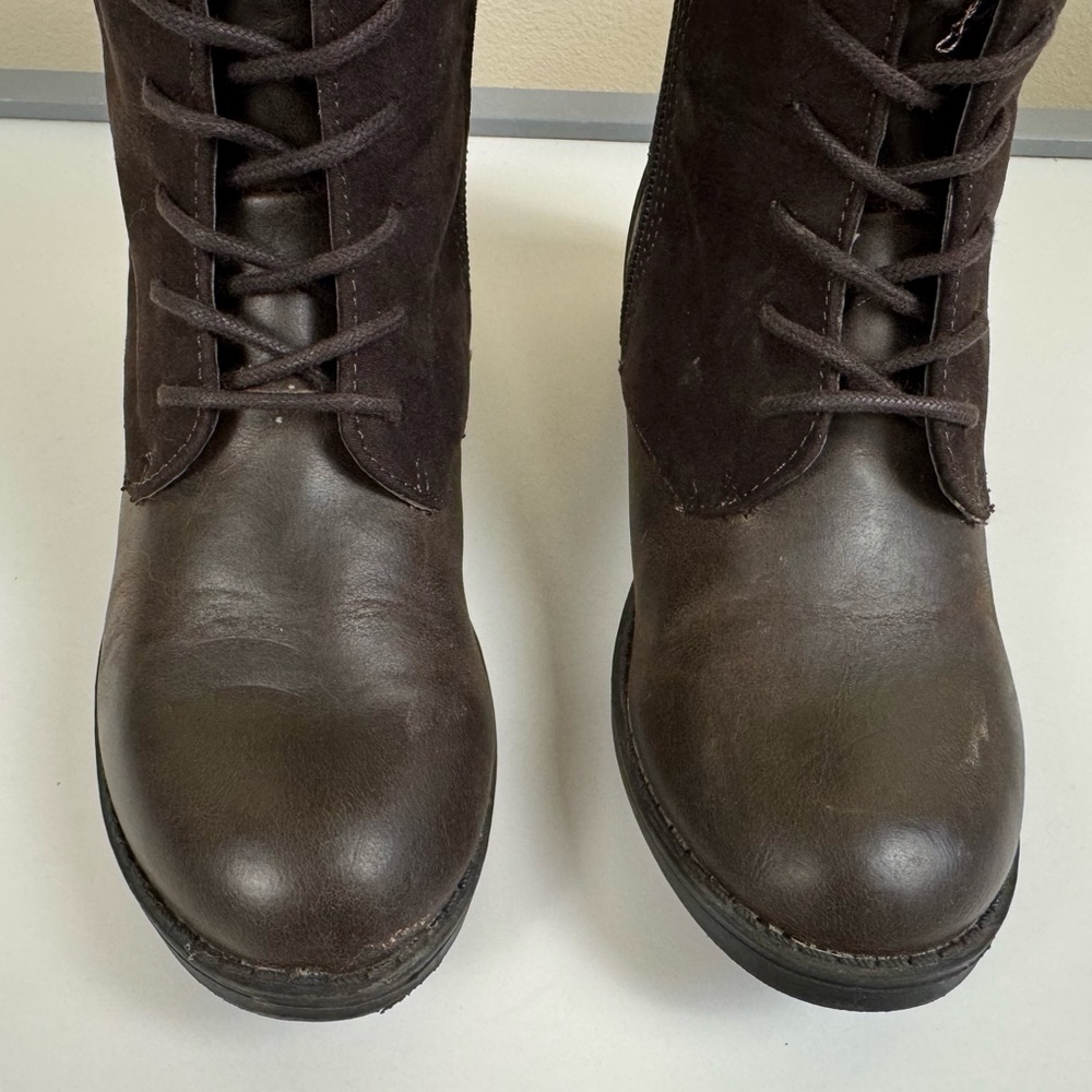 Cole Haan Autumn Chelsea Lace Boots in Dark Brown - Picture 5 of 9
